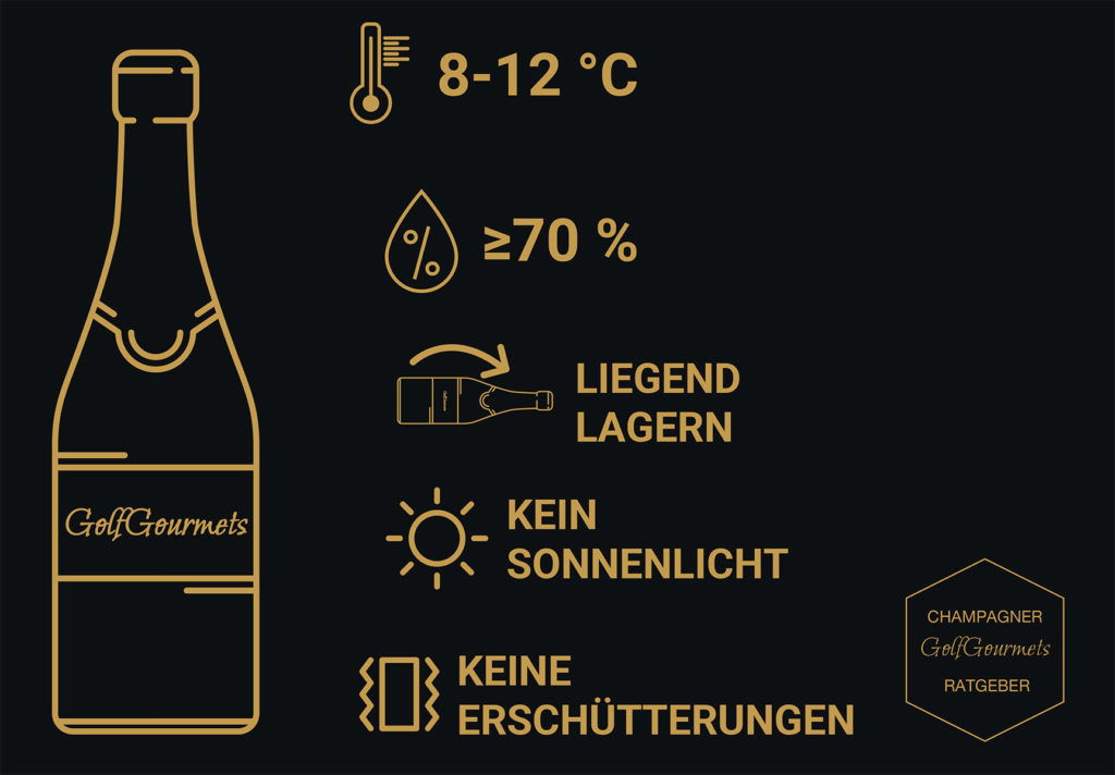 Champagner Lagerung Infografik